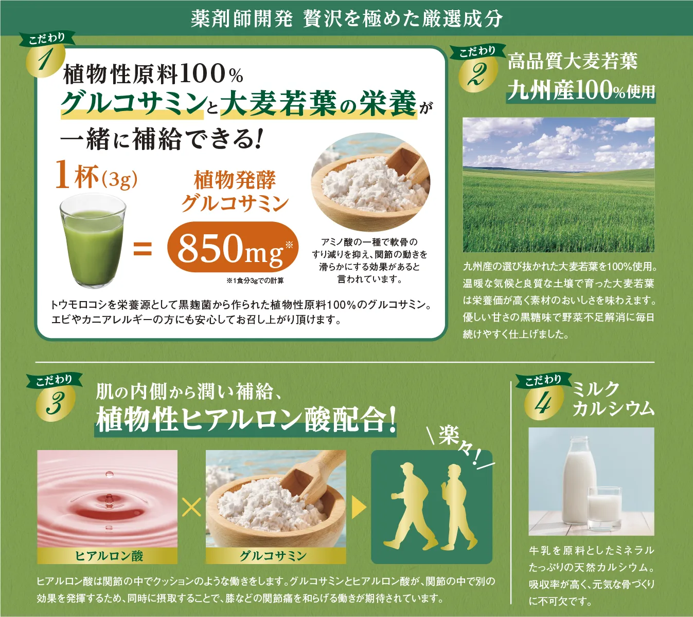 健康補助食品 グルコサミン青汁